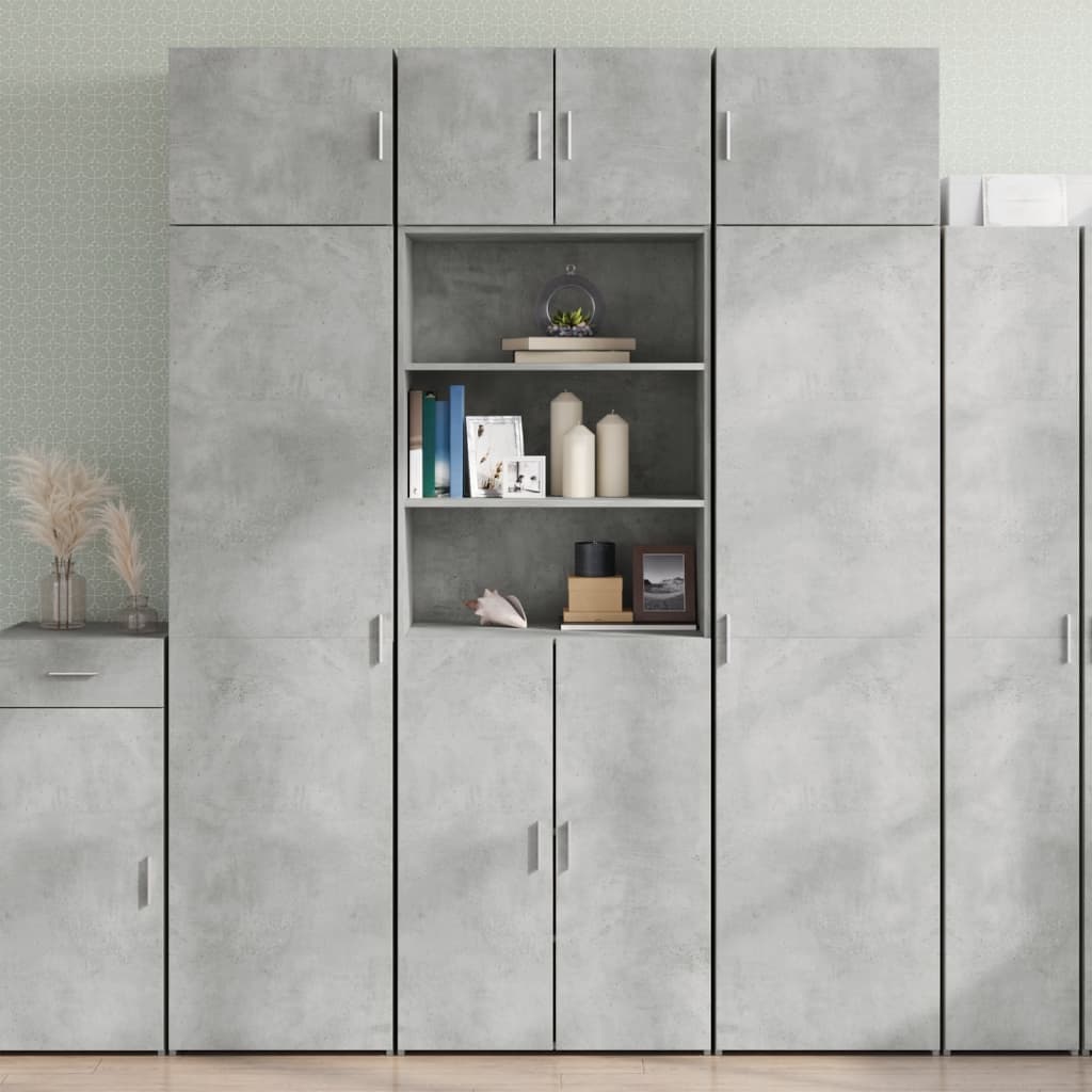 vidaXL Szafka, szarość betonu, 70x42,5x225 cm, materiał drewnopochodny