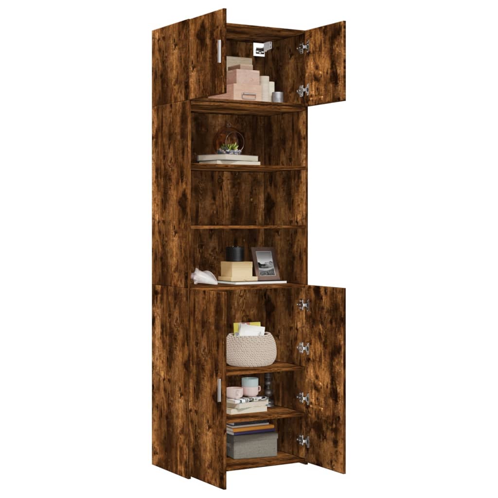 vidaXL Szafka, przydymiony dąb, 70x42,5x225 cm materiał drewnopochodny