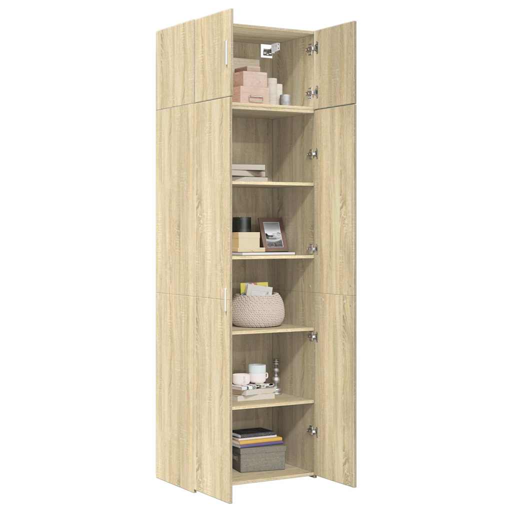 vidaXL Szafka, dąb sonoma, 70x42,5x225 cm, materiał drewnopochodny