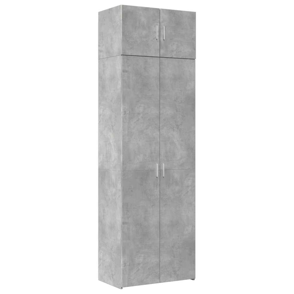vidaXL Szafka, szarość betonu, 70x42,5x225 cm, materiał drewnopochodny