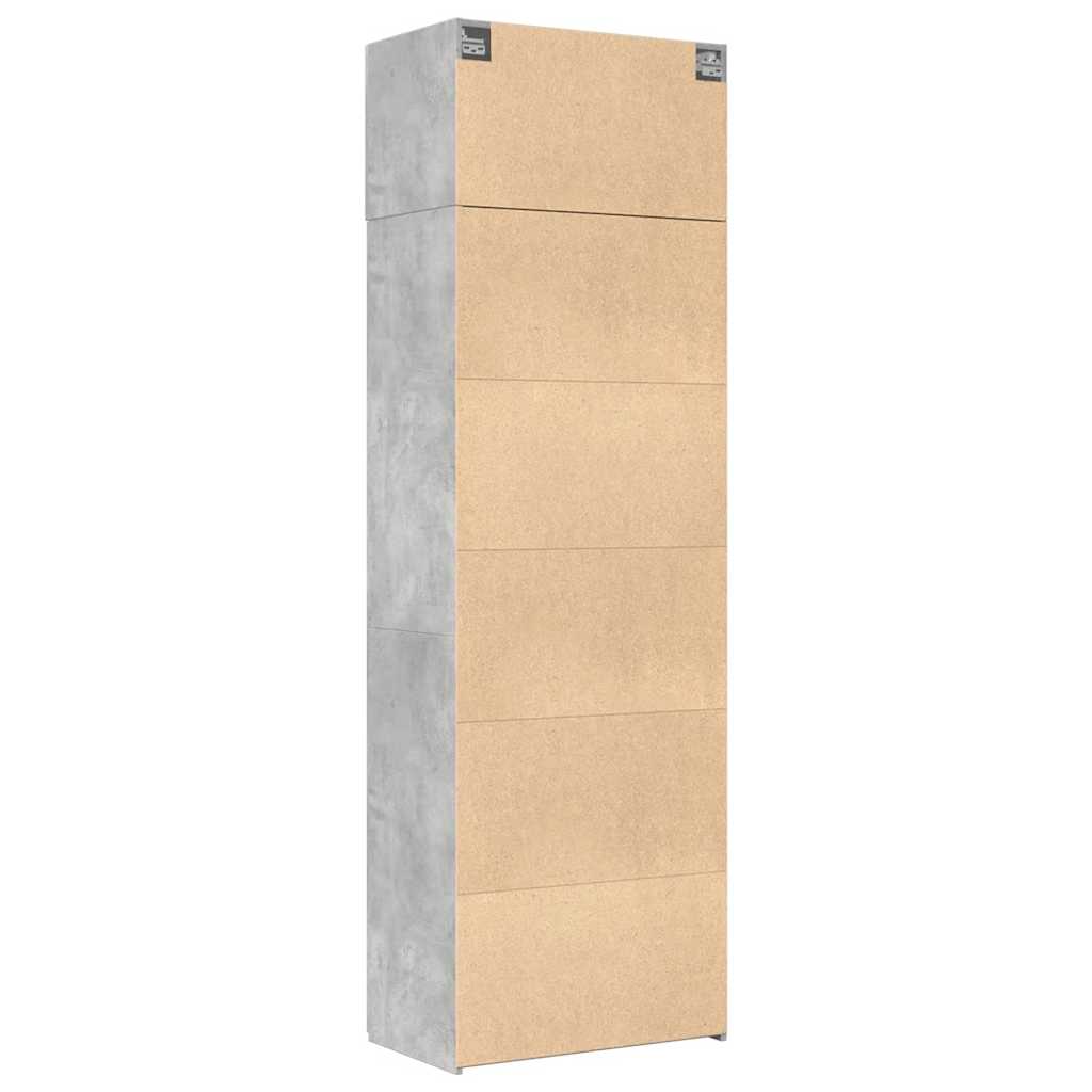 vidaXL Szafka, szarość betonu, 70x42,5x225 cm, materiał drewnopochodny