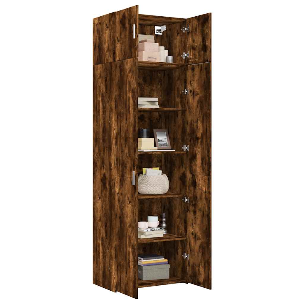 vidaXL Szafka, przydymiony dąb, 70x42,5x225 cm materiał drewnopochodny