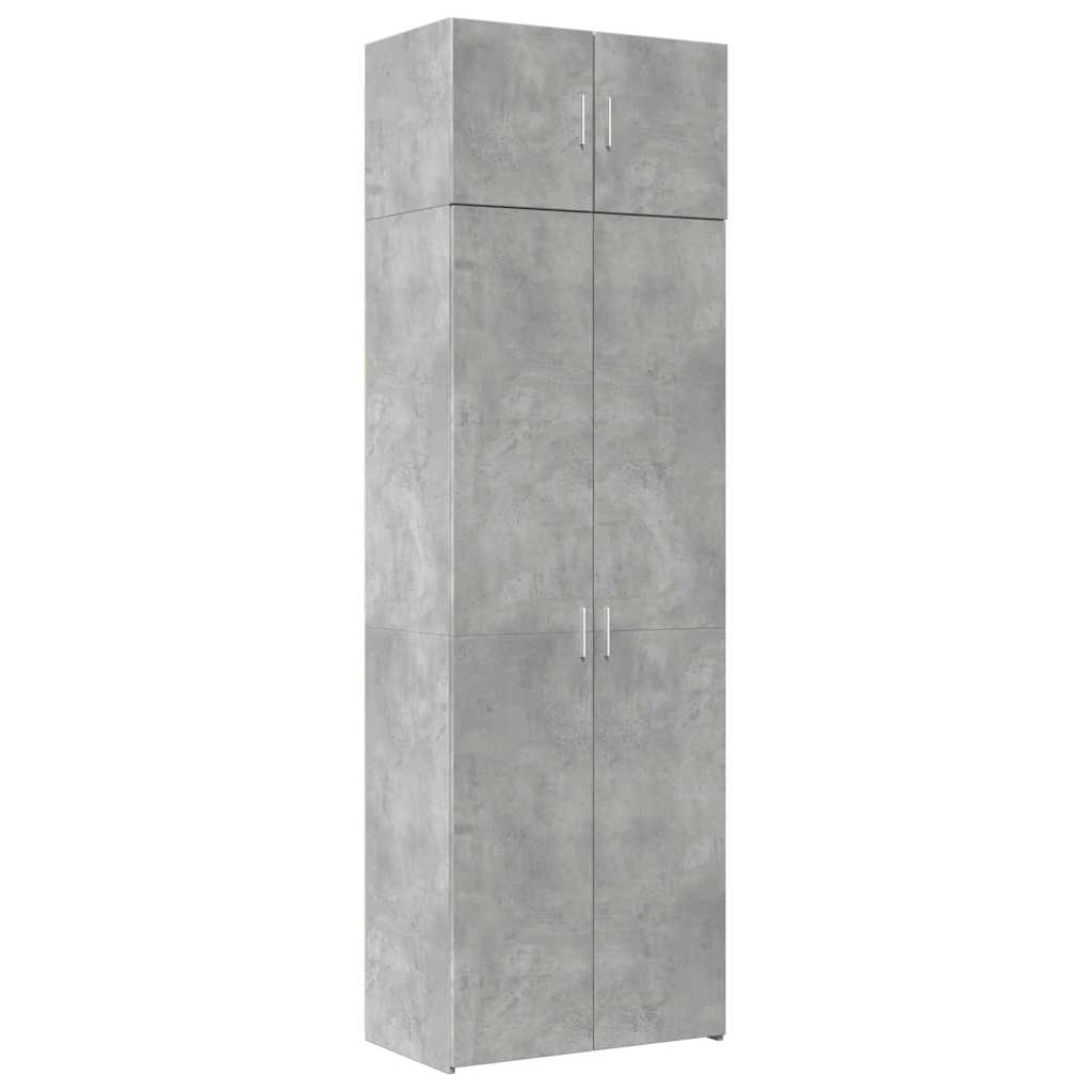vidaXL Szafka, szarość betonu, 70x42,5x225 cm, materiał drewnopochodny