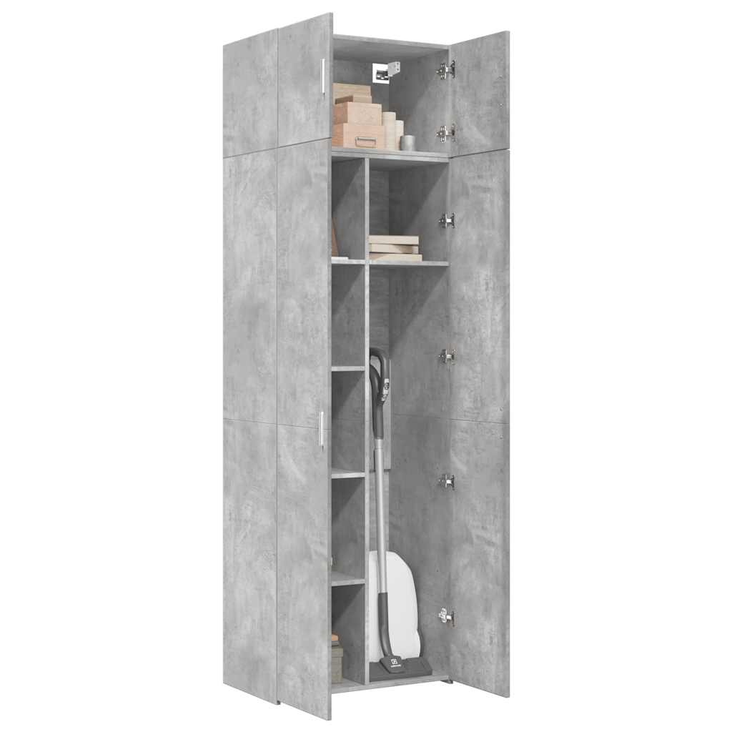 vidaXL Szafka, szarość betonu, 70x42,5x225 cm, materiał drewnopochodny