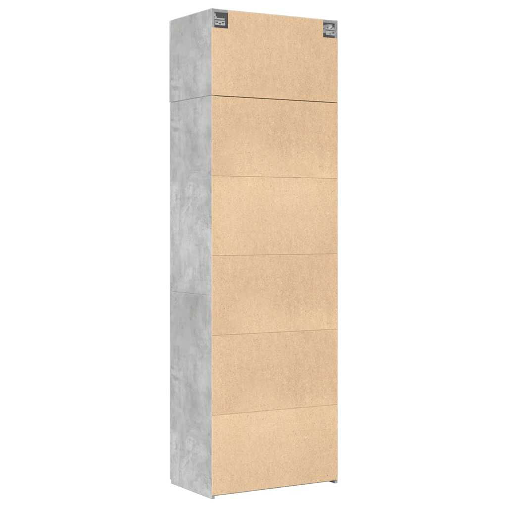 vidaXL Szafka, szarość betonu, 70x42,5x225 cm, materiał drewnopochodny