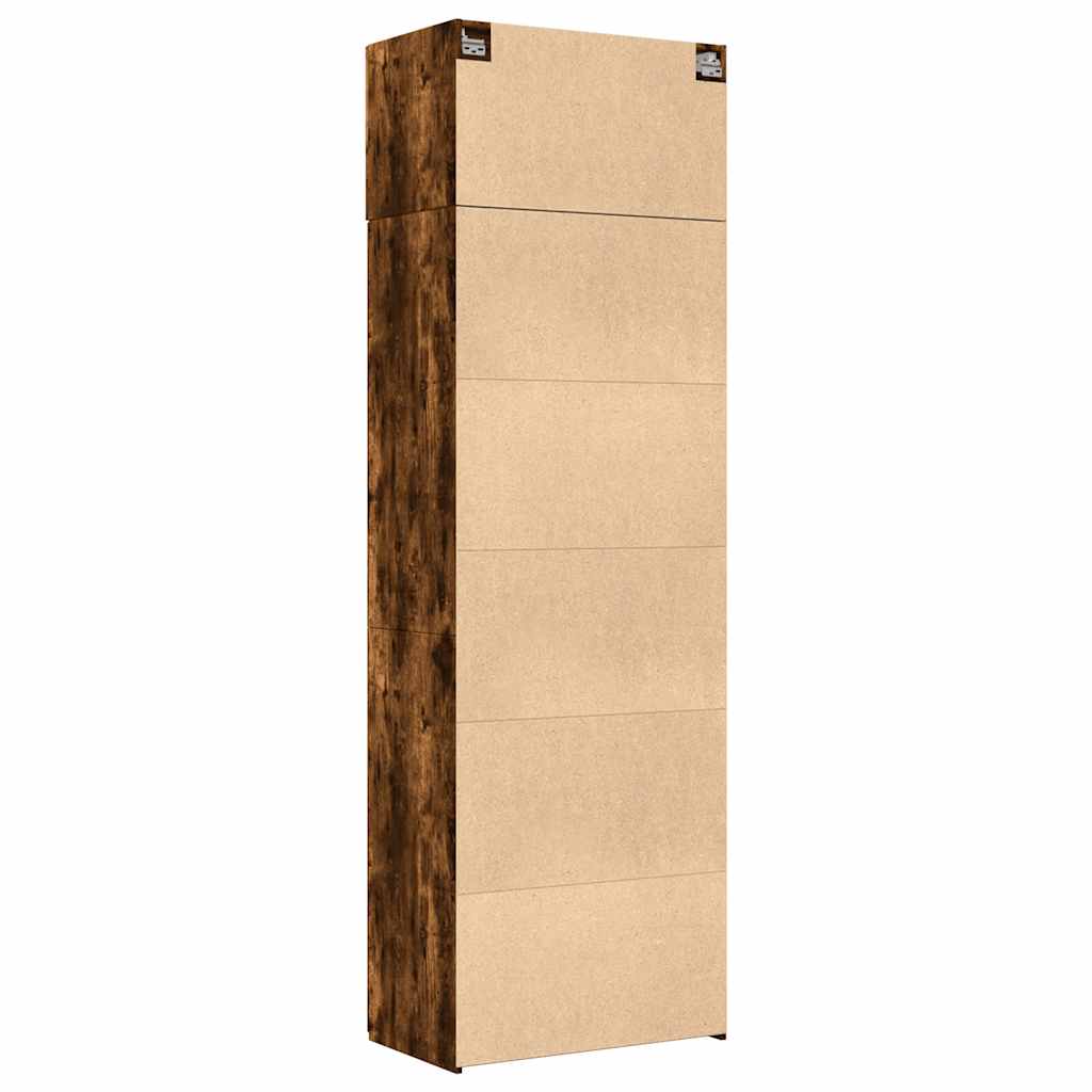 vidaXL Szafka, przydymiony dąb, 70x42,5x225 cm materiał drewnopochodny