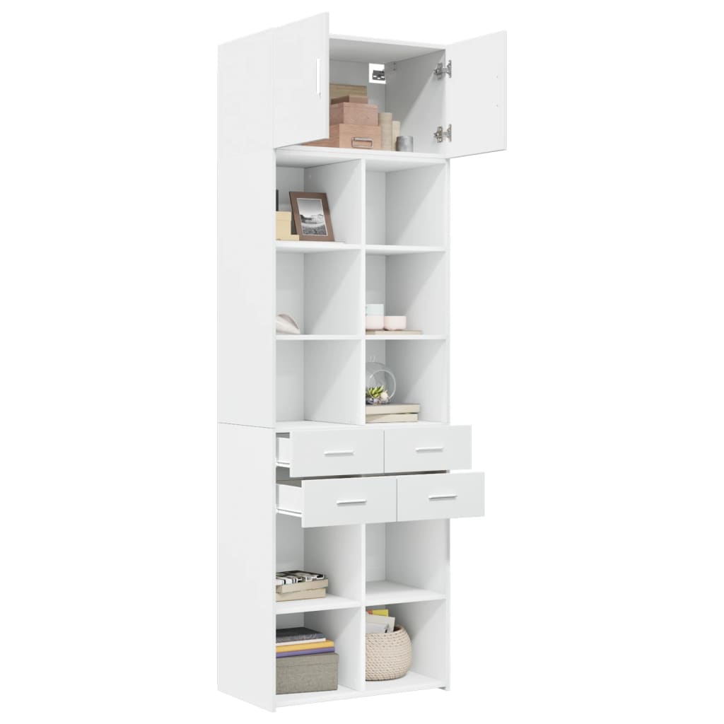 vidaXL Szafka, biała, 70x42,5x225 cm, materiał drewnopochodny