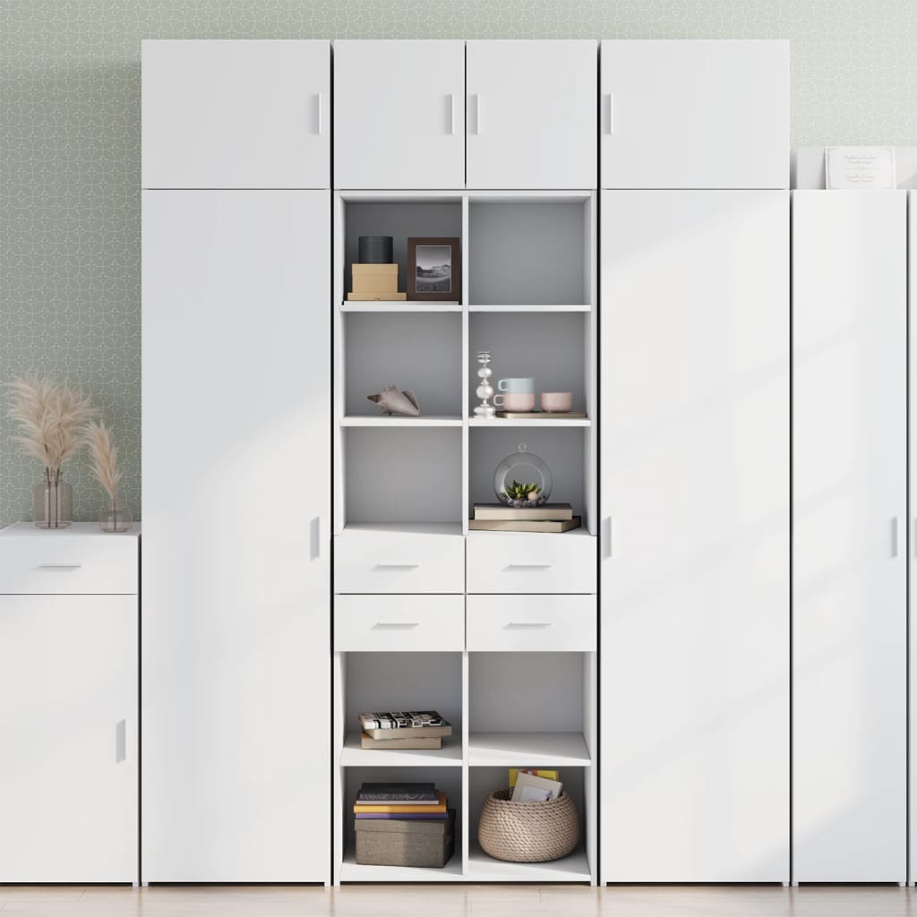 vidaXL Szafka, biała, 70x42,5x225 cm, materiał drewnopochodny
