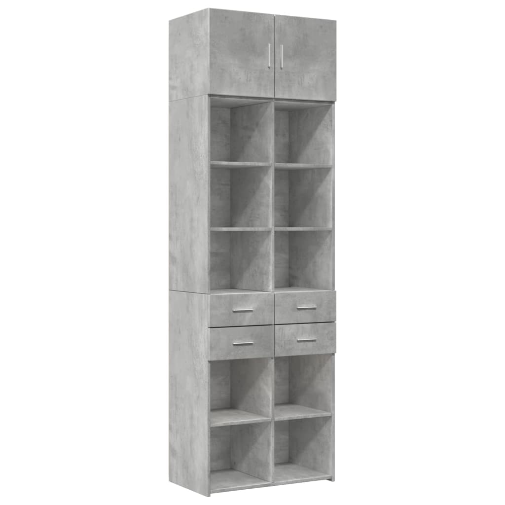 vidaXL Szafka, szarość betonu, 70x42,5x225 cm, materiał drewnopochodny