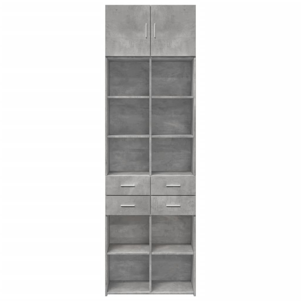 vidaXL Szafka, szarość betonu, 70x42,5x225 cm, materiał drewnopochodny