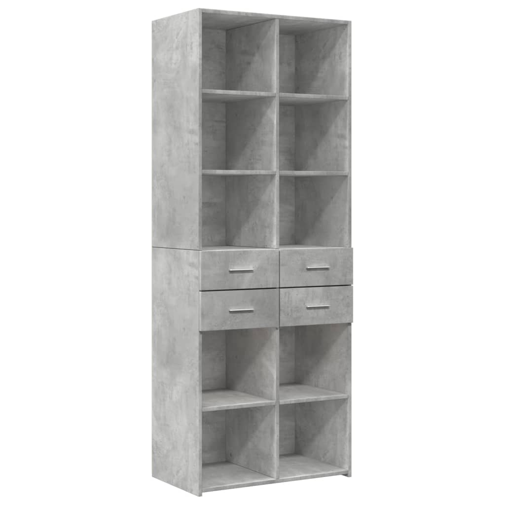 vidaXL Szafka, szarość betonu, 70x42,5x225 cm, materiał drewnopochodny