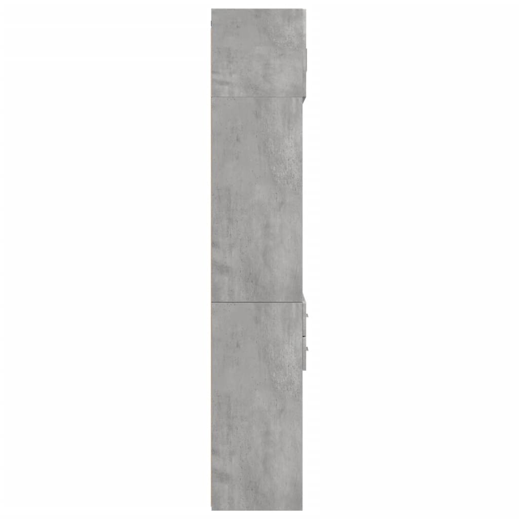 vidaXL Szafka, szarość betonu, 70x42,5x225 cm, materiał drewnopochodny