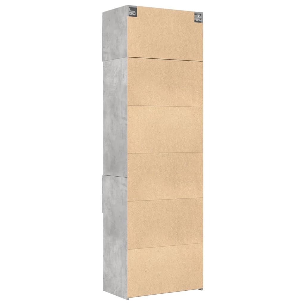 vidaXL Szafka, szarość betonu, 70x42,5x225 cm, materiał drewnopochodny