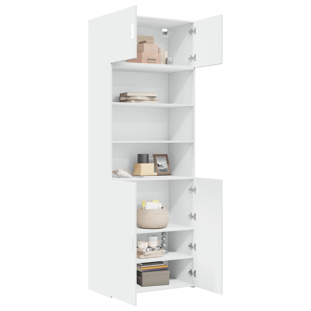 vidaXL Szafka, biała, 80x42,5x225 cm, materiał drewnopochodny