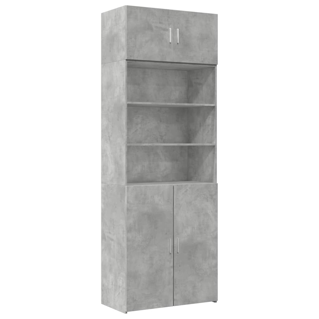 vidaXL Szafka, szarość betonu, 80x42,5x225 cm, materiał drewnopochodny
