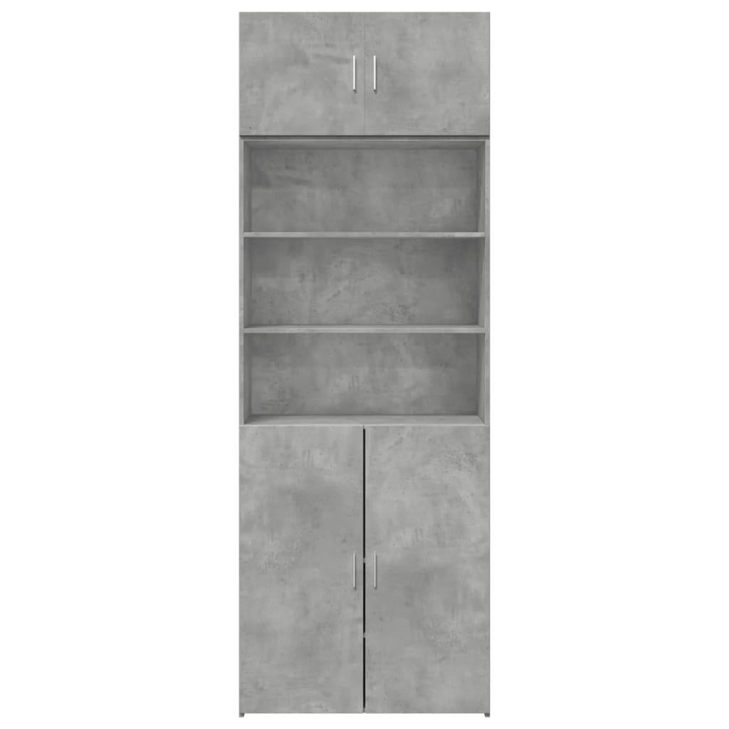 vidaXL Szafka, szarość betonu, 80x42,5x225 cm, materiał drewnopochodny