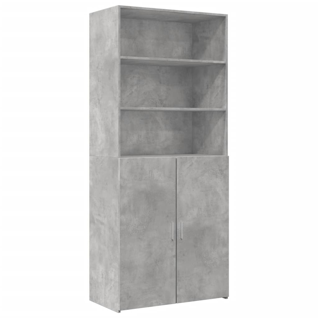 vidaXL Szafka, szarość betonu, 80x42,5x225 cm, materiał drewnopochodny