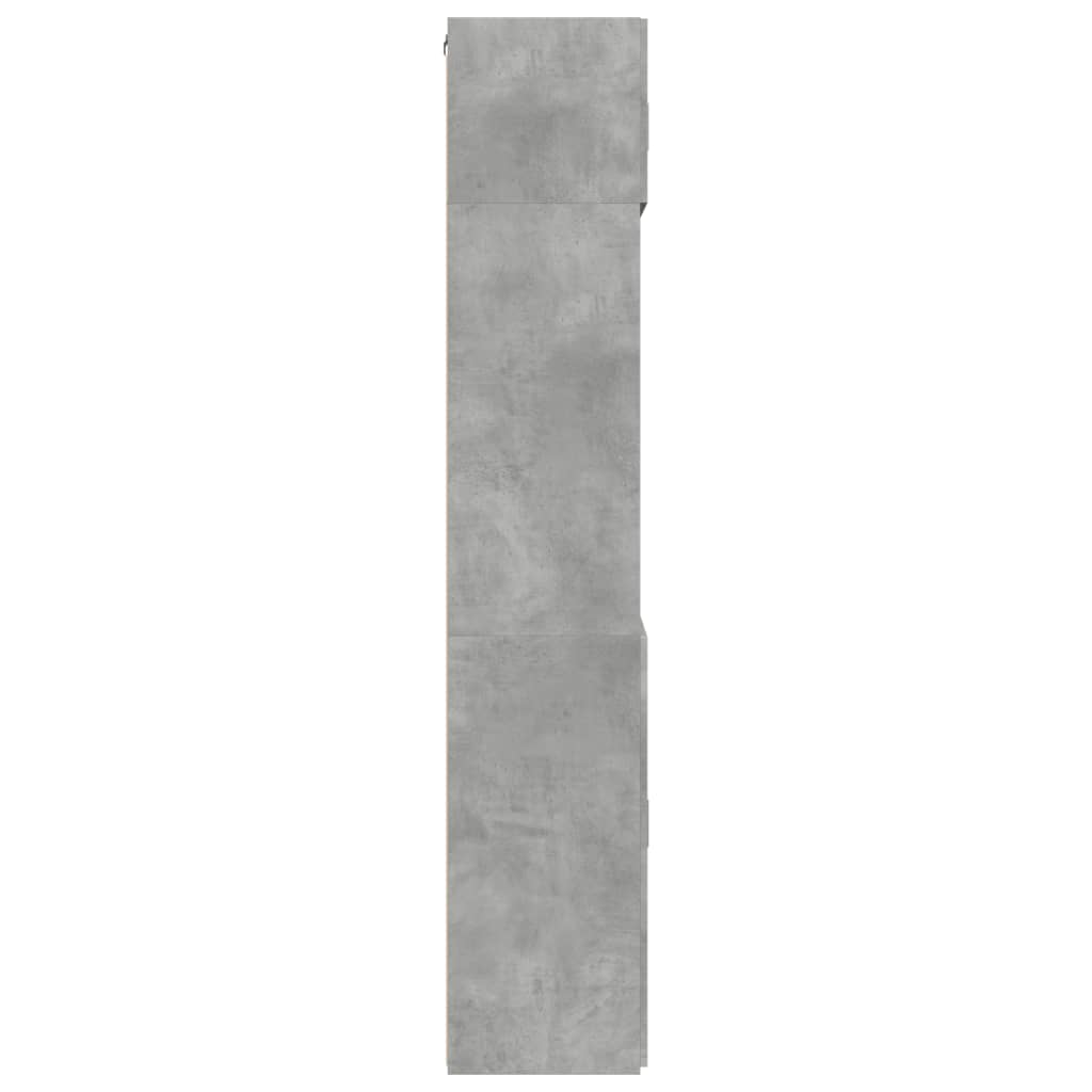 vidaXL Szafka, szarość betonu, 80x42,5x225 cm, materiał drewnopochodny