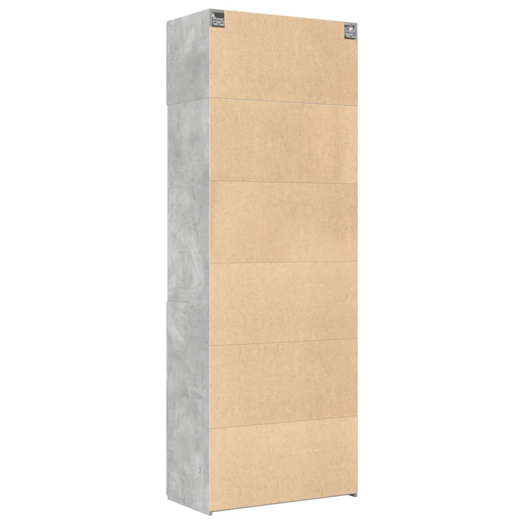 vidaXL Szafka, szarość betonu, 80x42,5x225 cm, materiał drewnopochodny