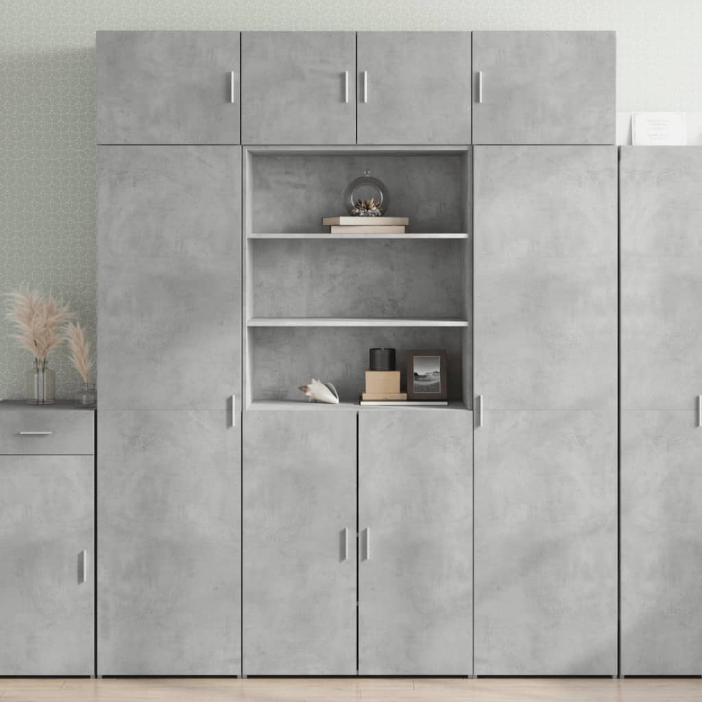 vidaXL Szafka, szarość betonu, 80x42,5x225 cm, materiał drewnopochodny