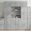 vidaXL Szafka, szarość betonu, 80x42,5x225 cm, materiał drewnopochodny