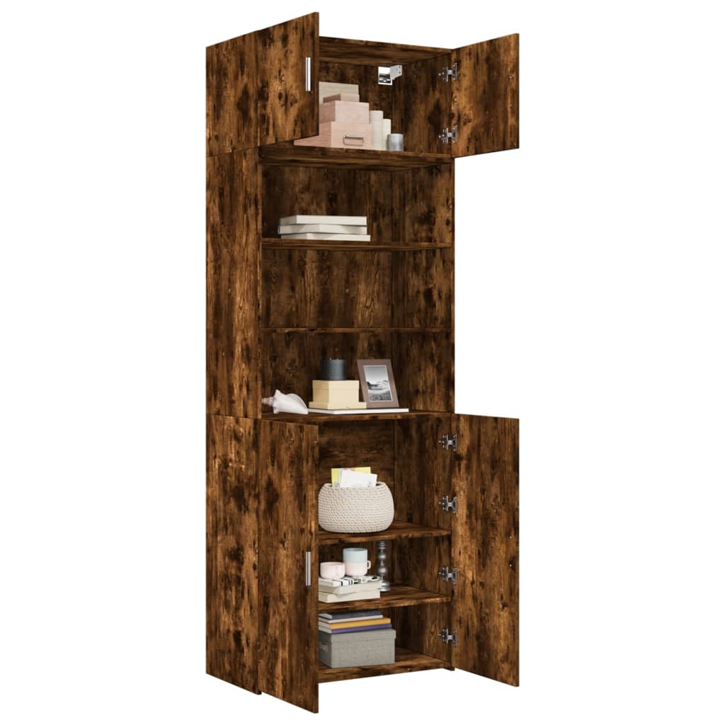 vidaXL Szafka, przydymiony dąb, 80x42,5x225 cm materiał drewnopochodny