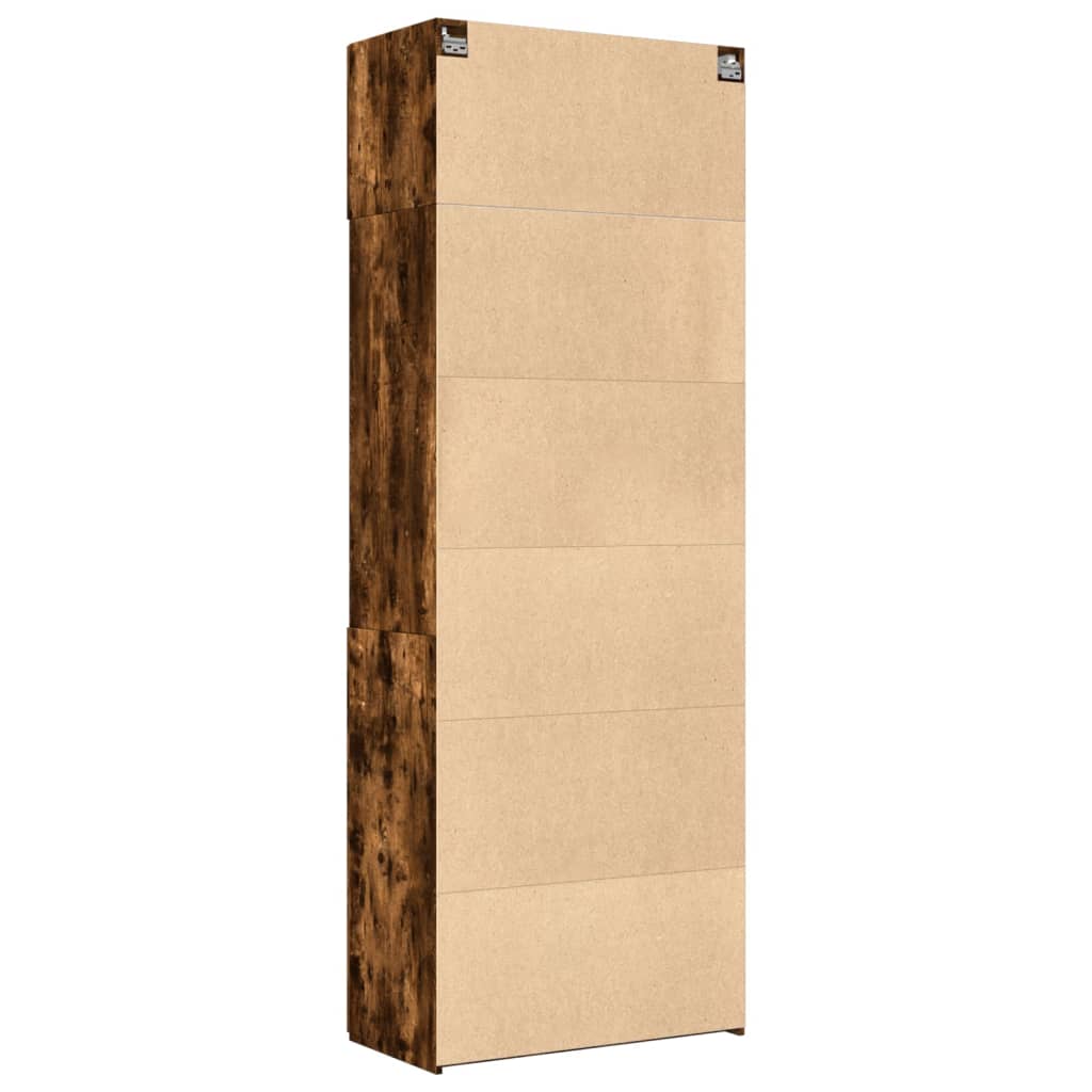 vidaXL Szafka, przydymiony dąb, 80x42,5x225 cm materiał drewnopochodny