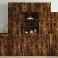 vidaXL Szafka, przydymiony dąb, 80x42,5x225 cm materiał drewnopochodny