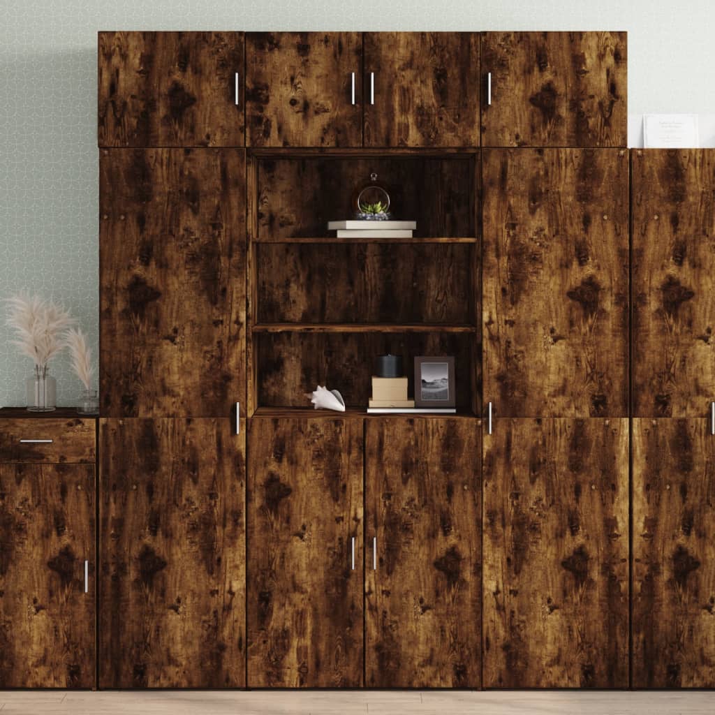 vidaXL Szafka, przydymiony dąb, 80x42,5x225 cm materiał drewnopochodny
