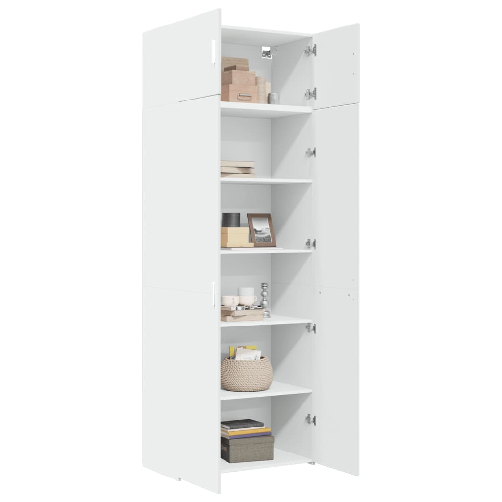 vidaXL Szafka, biała, 80x42,5x225 cm, materiał drewnopochodny