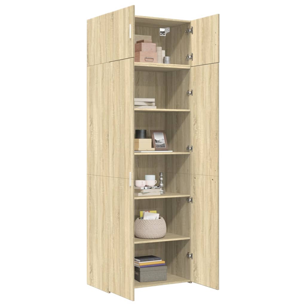 vidaXL Szafka, dąb sonoma, 80x42,5x225 cm, materiał drewnopochodny