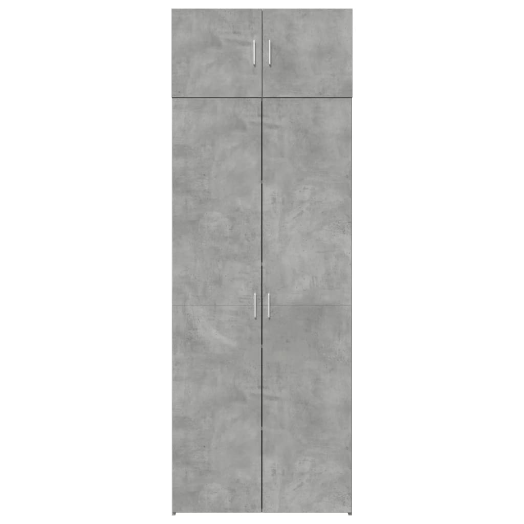 vidaXL Szafka, szarość betonu, 80x42,5x225 cm, materiał drewnopochodny