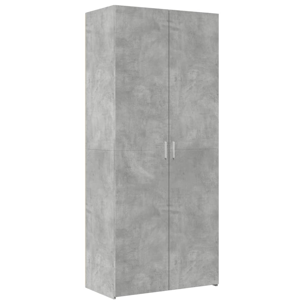 vidaXL Szafka, szarość betonu, 80x42,5x225 cm, materiał drewnopochodny