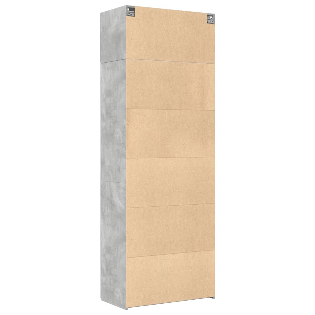 vidaXL Szafka, szarość betonu, 80x42,5x225 cm, materiał drewnopochodny