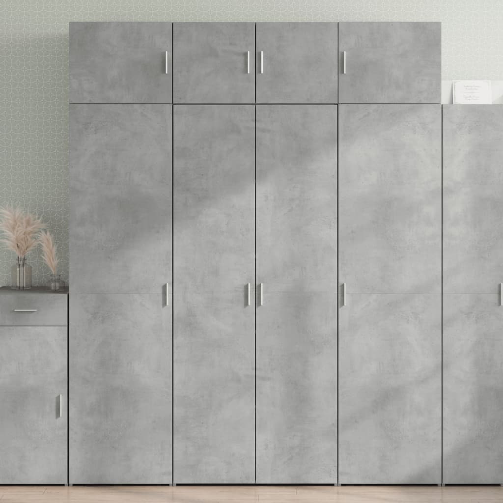 vidaXL Szafka, szarość betonu, 80x42,5x225 cm, materiał drewnopochodny