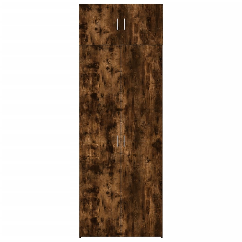 vidaXL Szafka, przydymiony dąb, 80x42,5x225 cm materiał drewnopochodny