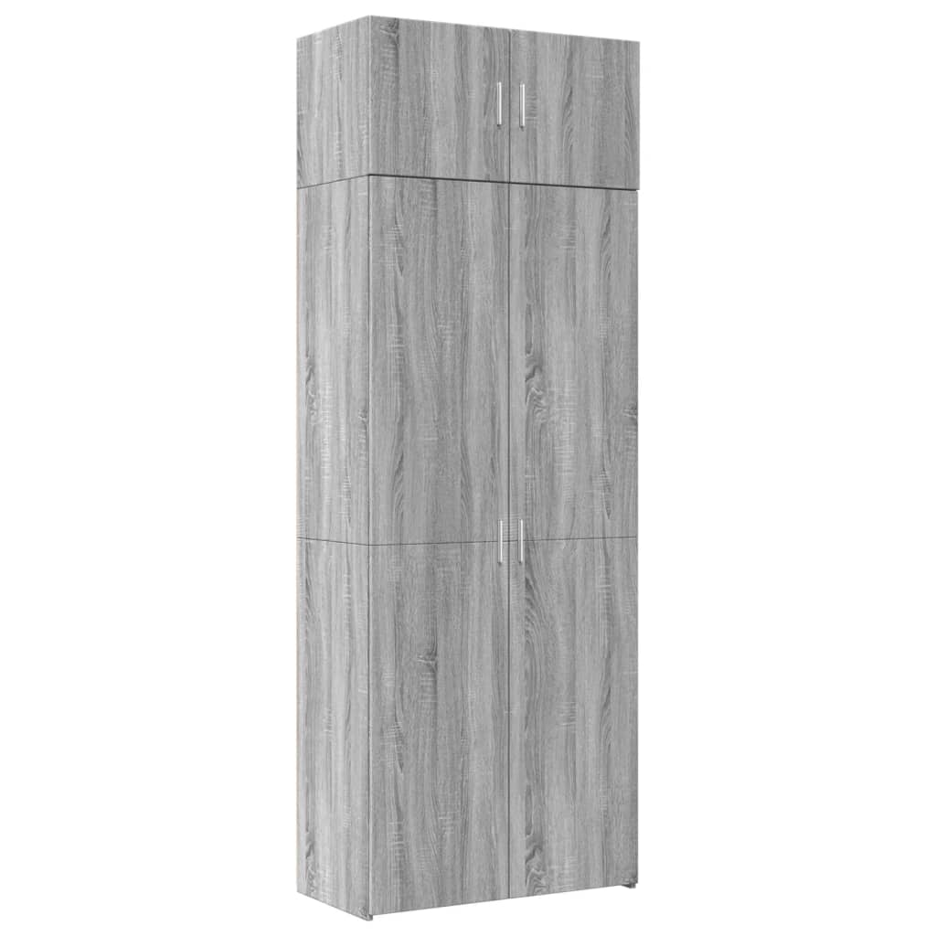 vidaXL Szafka, szary dąb sonoma, 80x42,5x225 cm