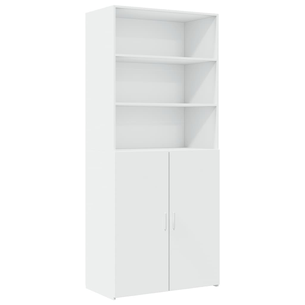 vidaXL Wysoka szafka, biała, 80x42,5x249 cm, materiał drewnopochodny