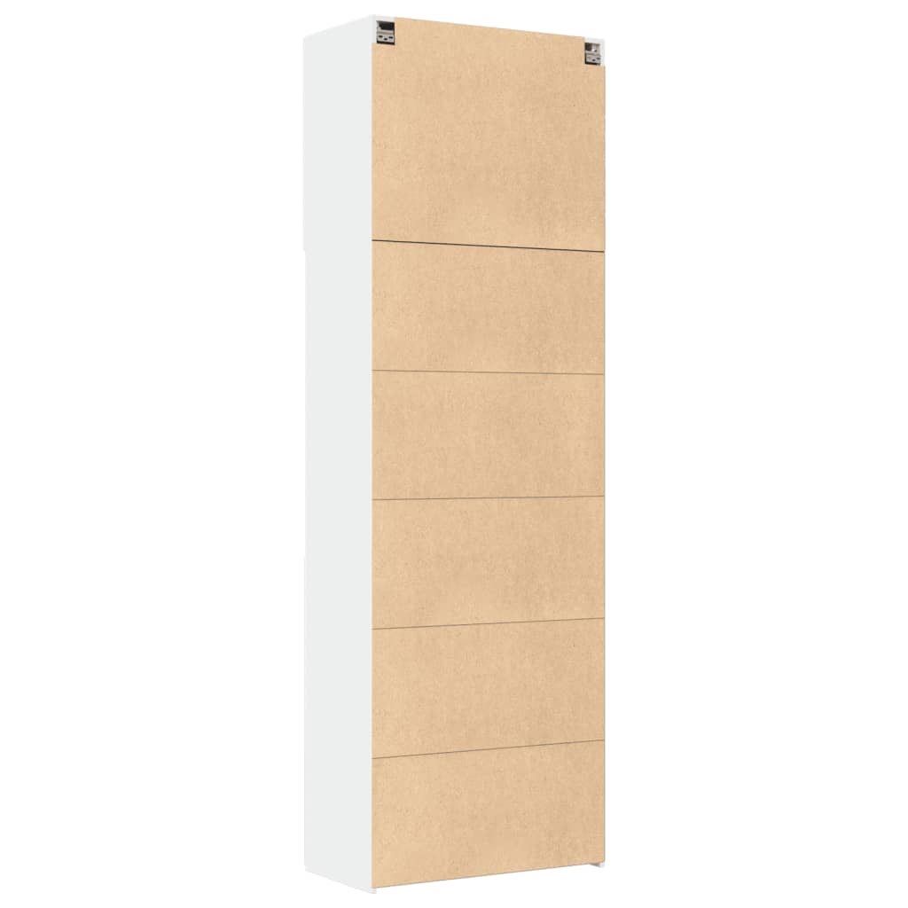 vidaXL Wysoka szafka, biała, 80x42,5x249 cm, materiał drewnopochodny