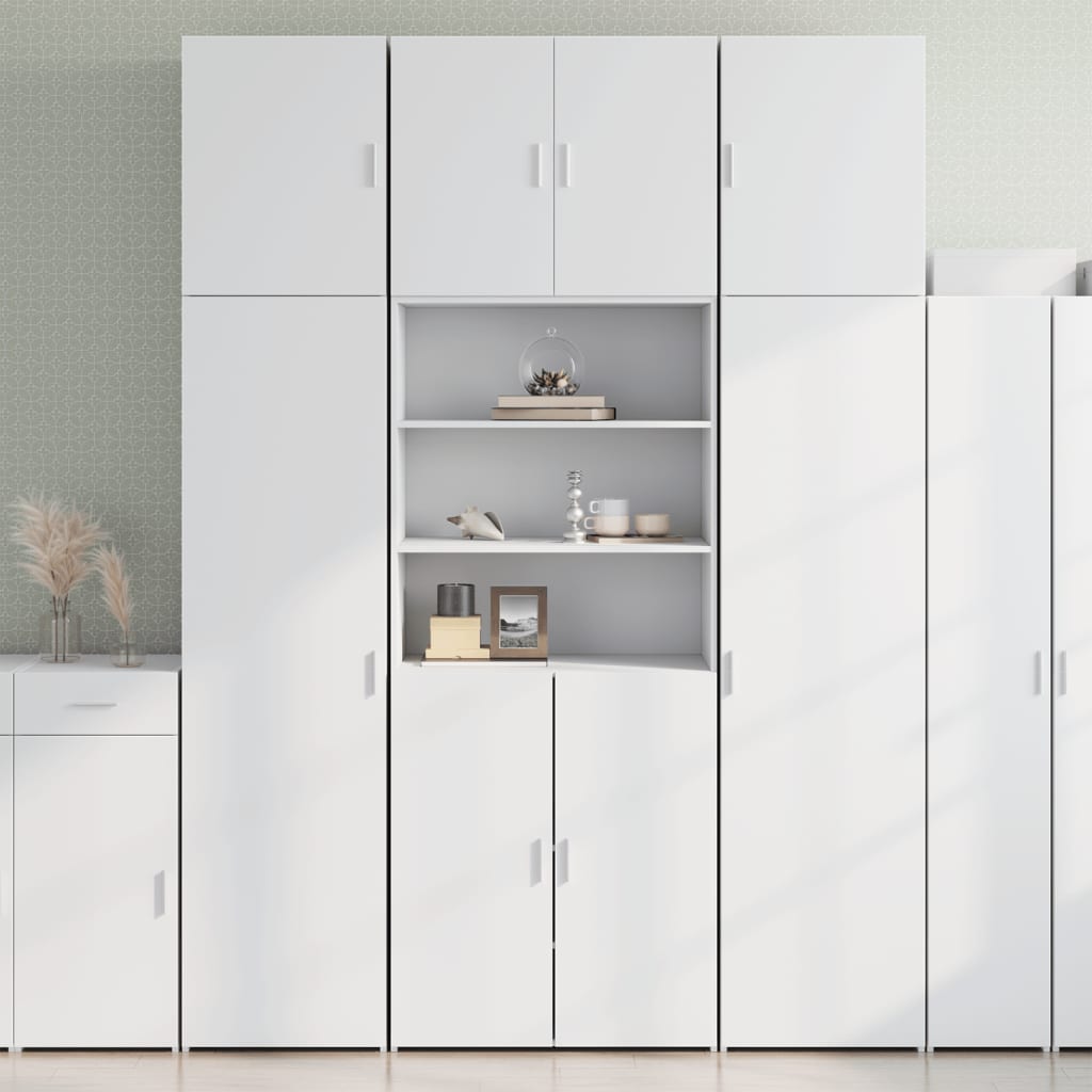 vidaXL Wysoka szafka, biała, 80x42,5x249 cm, materiał drewnopochodny