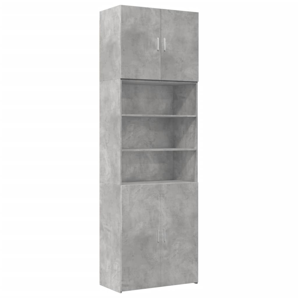 vidaXL Wysoka szafka, szara, 80x42,5x249 cm, materiał drewnopochodny