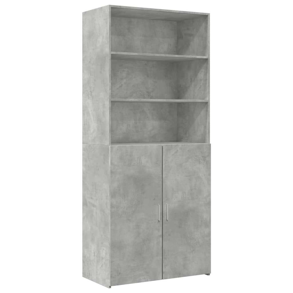 vidaXL Wysoka szafka, szara, 80x42,5x249 cm, materiał drewnopochodny