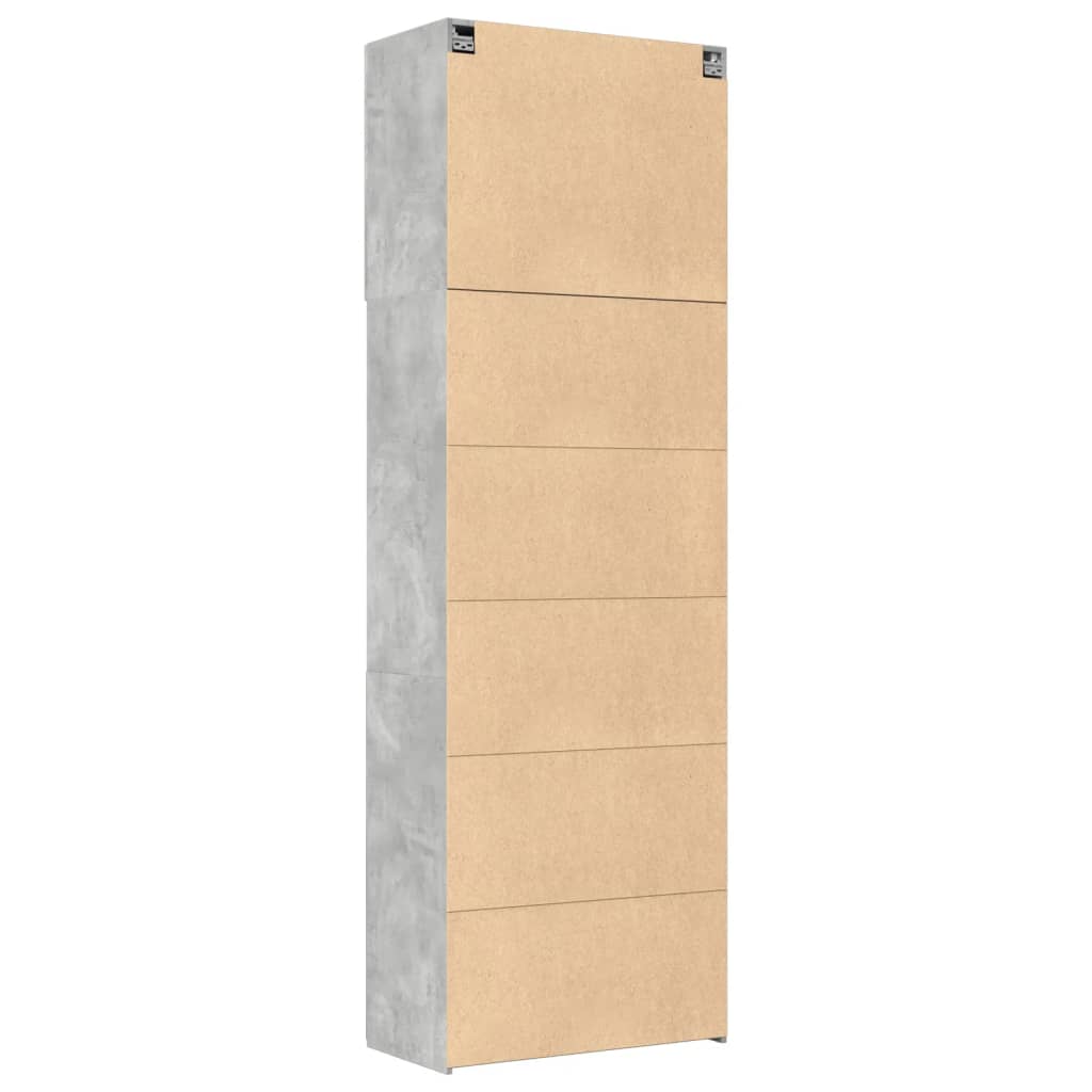 vidaXL Wysoka szafka, szara, 80x42,5x249 cm, materiał drewnopochodny