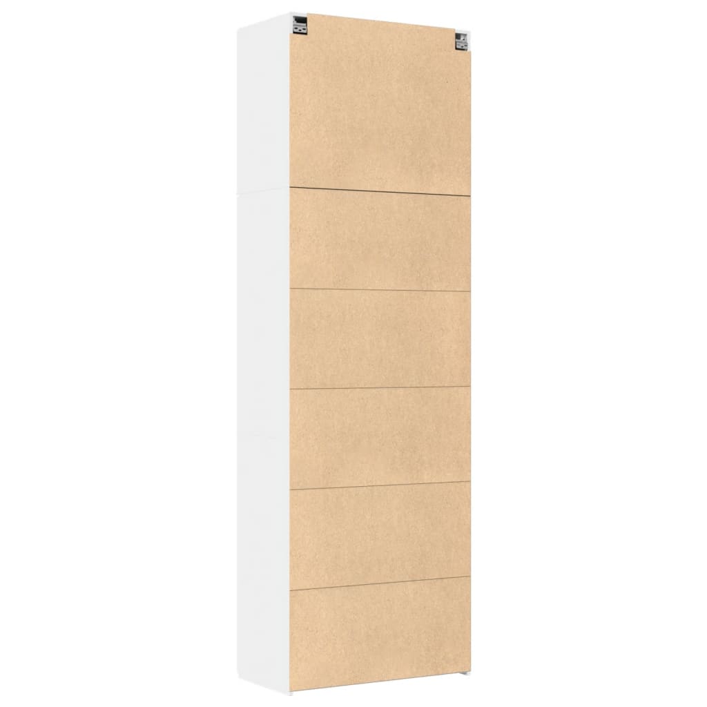 vidaXL Wysoka szafka, biała, 80x42,5x249 cm, materiał drewnopochodny