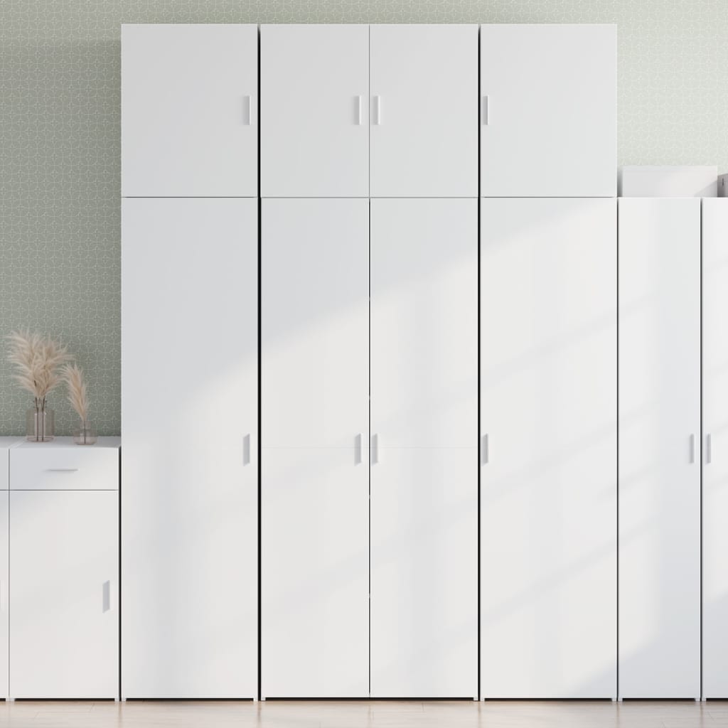 vidaXL Wysoka szafka, biała, 80x42,5x249 cm, materiał drewnopochodny