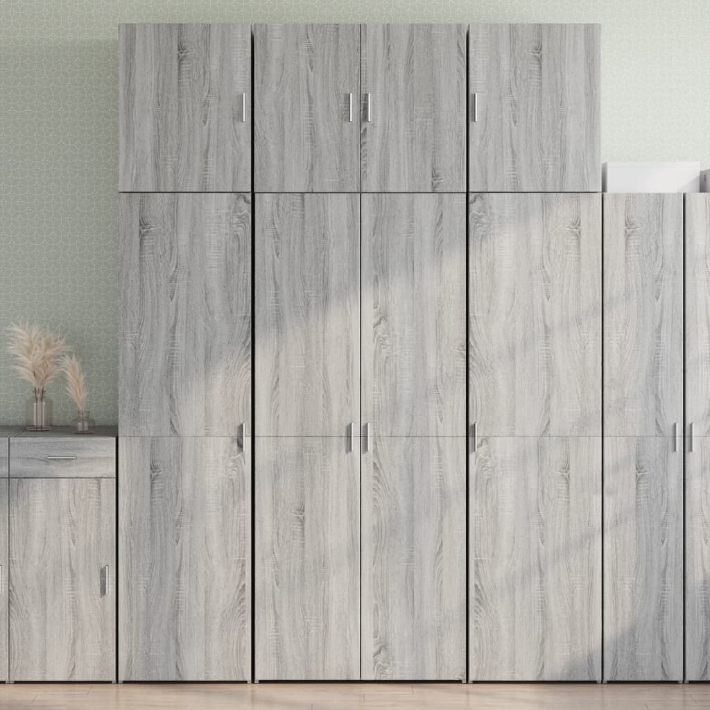 vidaXL Wysoka szafka, szary dąb sonoma, 80x42,5x249 cm