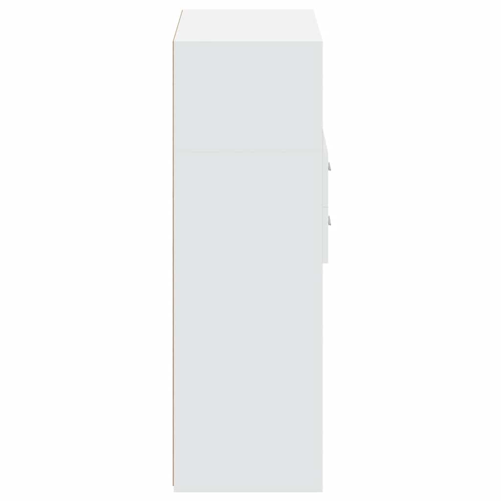 vidaXL Wysoka szafka, biała, 80x42,5x124 cm, materiał drewnopochodny
