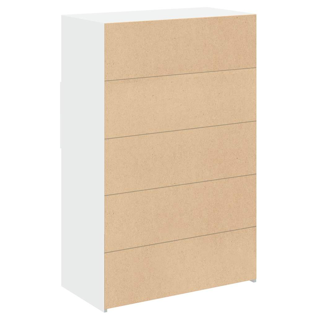 vidaXL Wysoka szafka, biała, 80x42,5x124 cm, materiał drewnopochodny