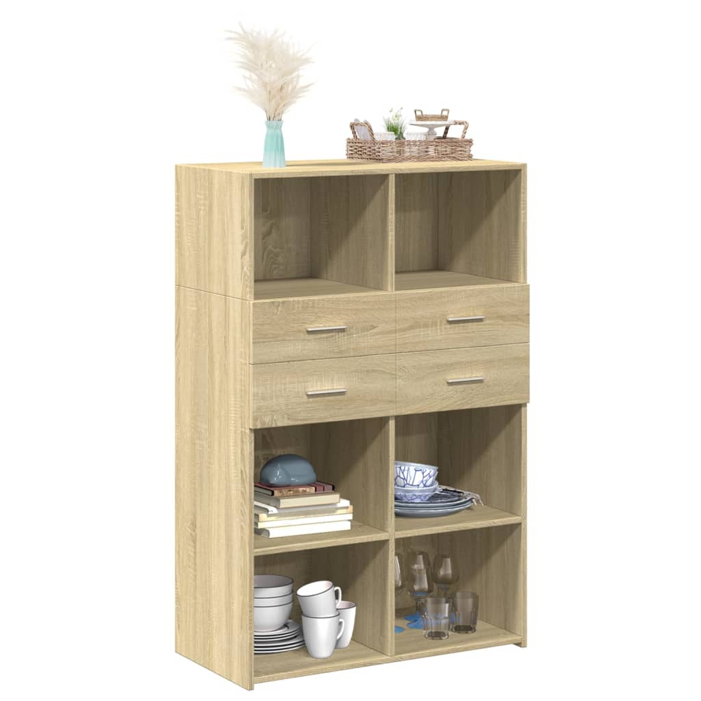 vidaXL Wysoka szafka, dąb sonoma, 80x42,5x124 cm