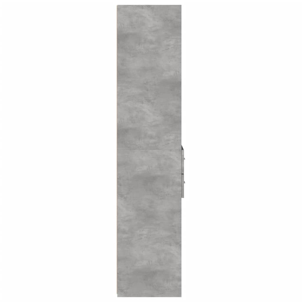 vidaXL Wysoka szafka, szarość betonu, 40x42,5x185 cm